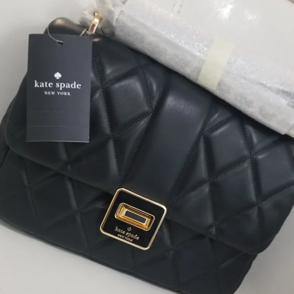 Kate Spade Quilted Black Shoulder Bag - Picture 1 of 6